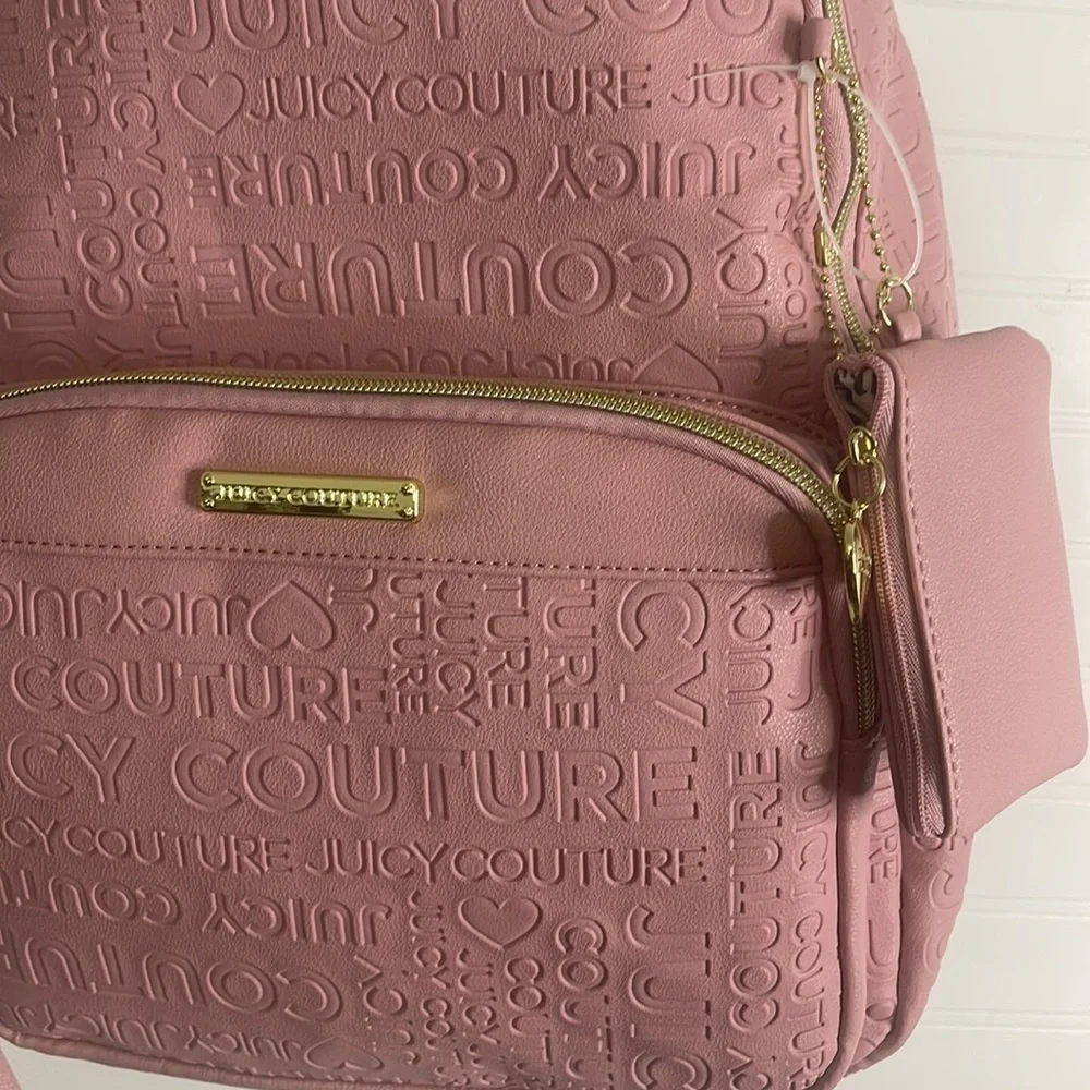 Juicy Couture backpack powder pink Word Play Emboss Faux Leather Coin Purse OS